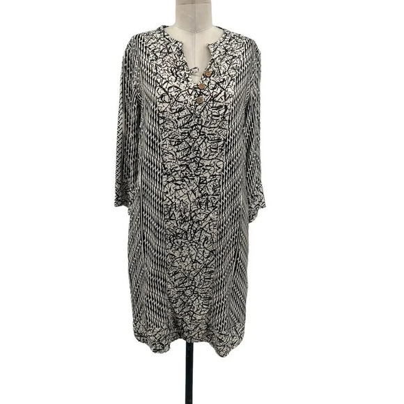 Soft Surroundings Raven Dress in Ecru /‎ Black Petite Size Small PS - Picture 2 of 11